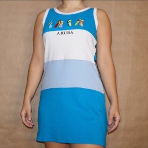 ✘ BLUE MONOCHROME GRAPHIC T-SHIRT DRESS ✘